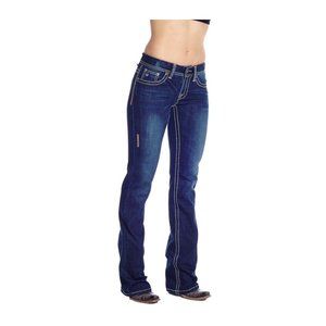 Cowgirl Up Casual Pants Womens Pocket Embroidery Detail CGJ40706 Size 26/30
